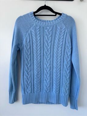 Old Navy Light Blue Cable Knit Crewneck Sweater